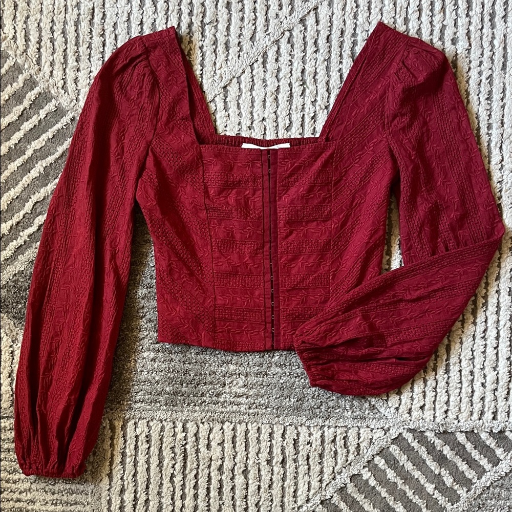 NWOT Altar’d State Corset Style Peasant Blouse - Size S